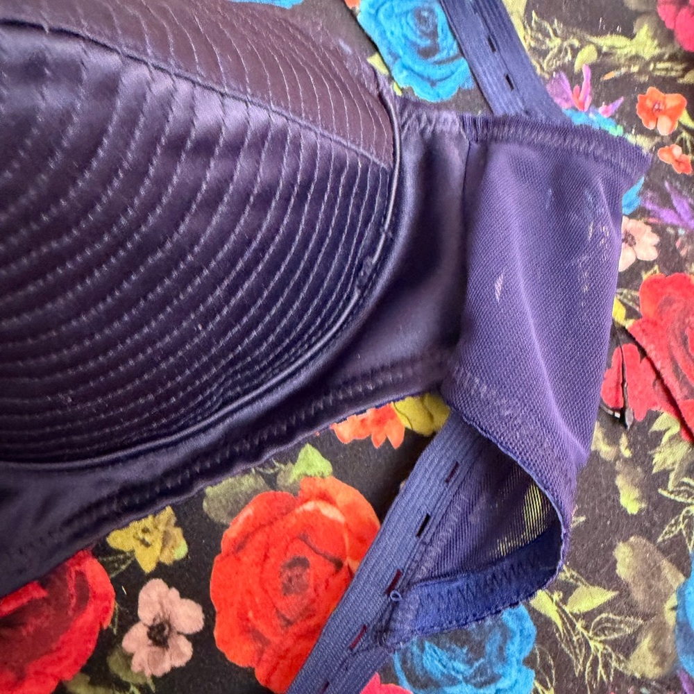 Vaquera Blue Satin Bullet Cone Bra View 4